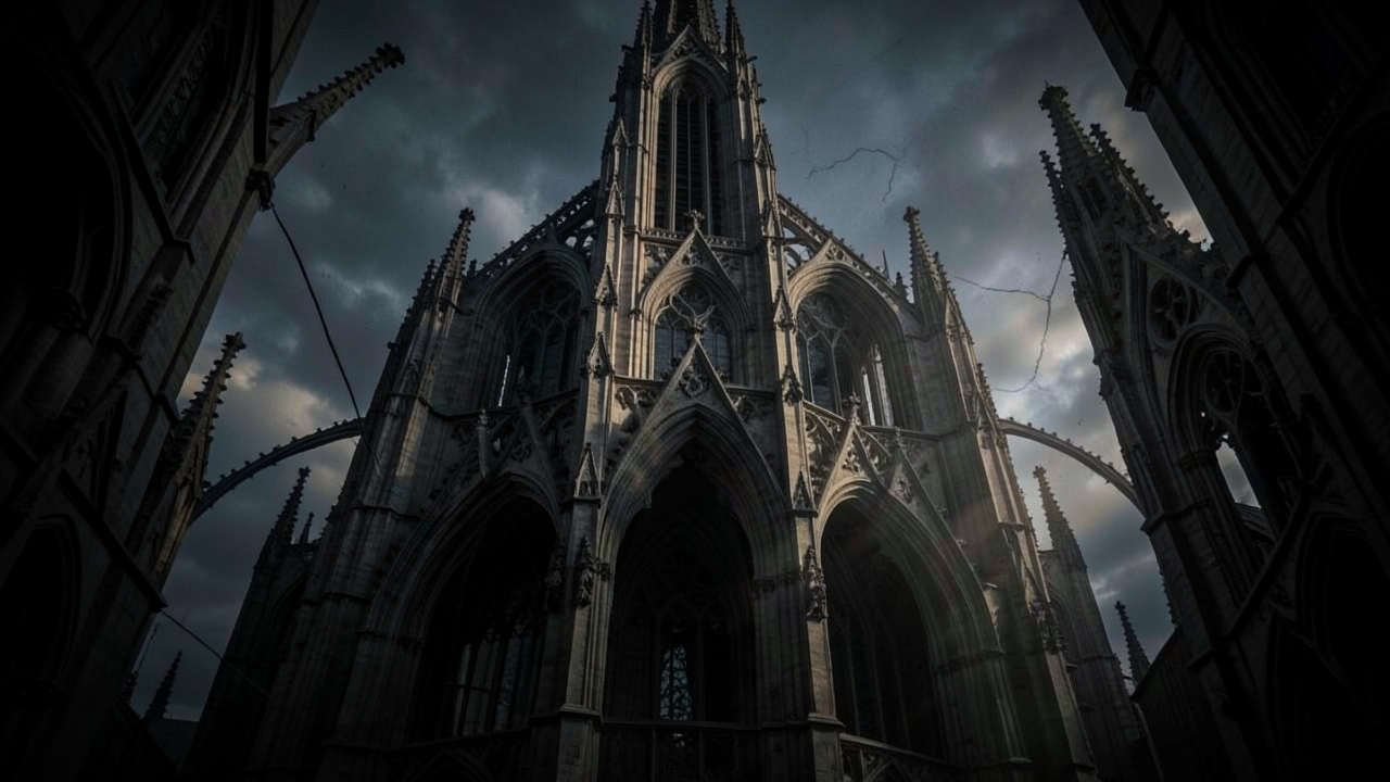 Exploring gothic architecture psychology through a decaying manor hallway that mirrors a fractured mind.