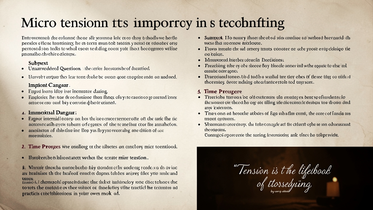 Mastering Micro Tension Writing Techniques for Hooked Readers