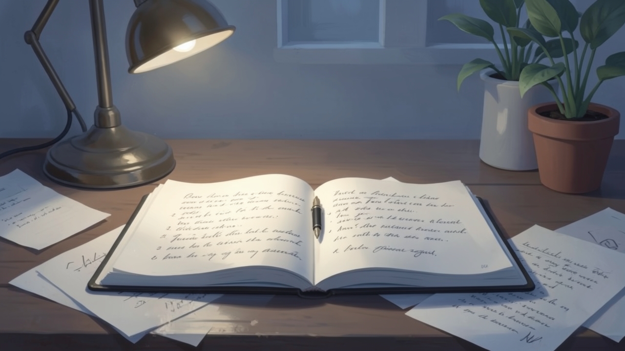 An example of diagonal dialogue writing between two enigmatic figures.