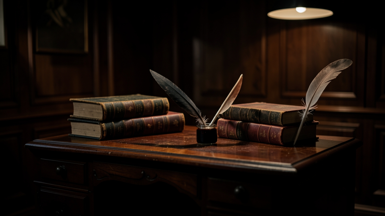 Joan Didion essay opening lines analyzed at a dim writer's desk with notebook and window light