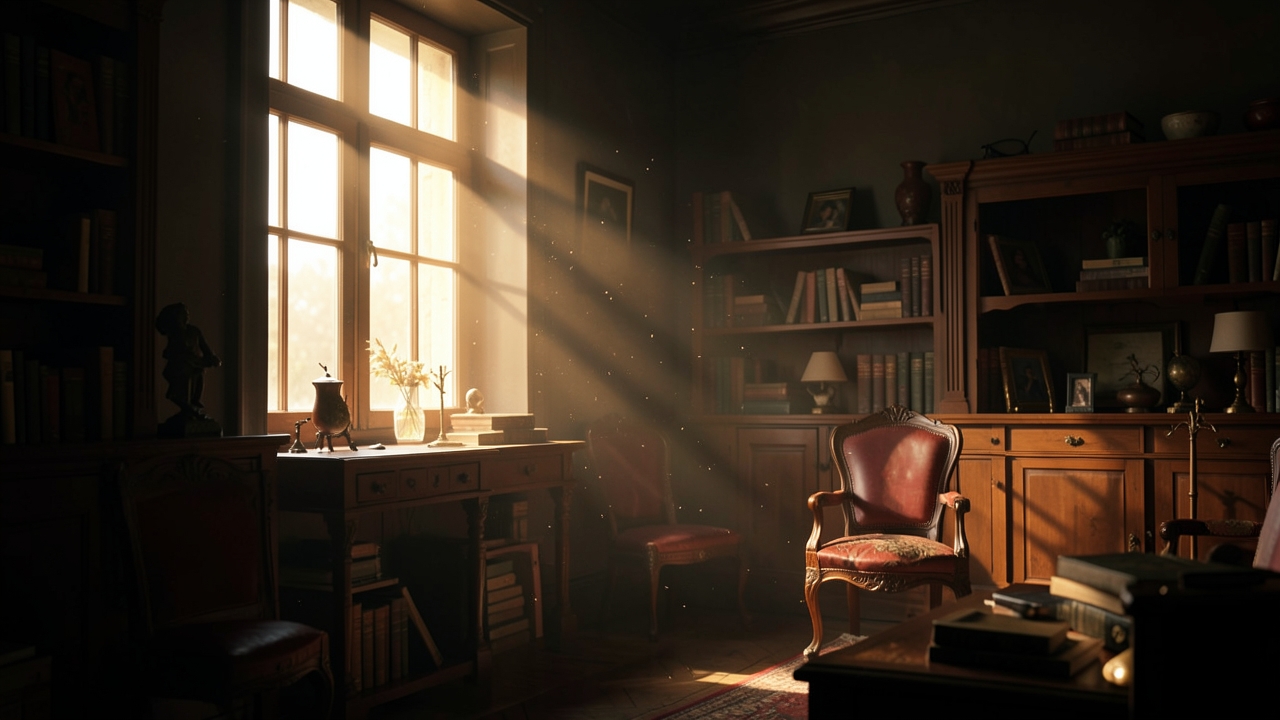 Object point of view writing prompt illustrated by a cracked teacup on a shadowed shelf