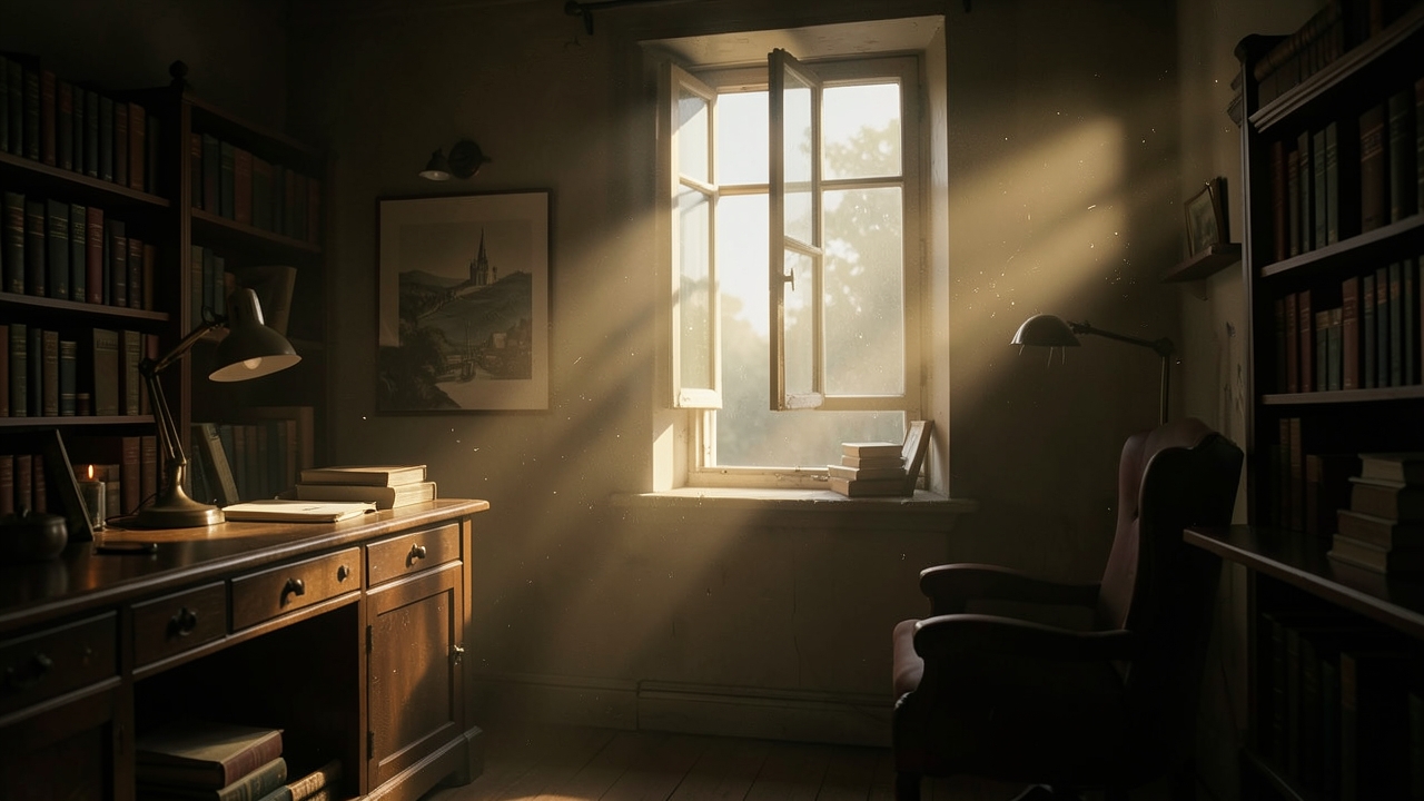 An unsent confession letter and quill pen on a candlelit desk, illustrating the confession letter writing prompt